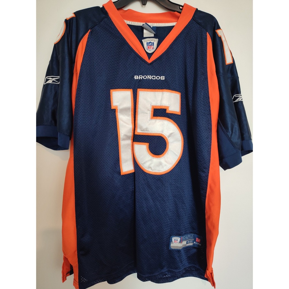 Reebok Denver Broncos NFL‎ Jersey Mens 52 Navy Blue Orange Number 15 R79GA 08